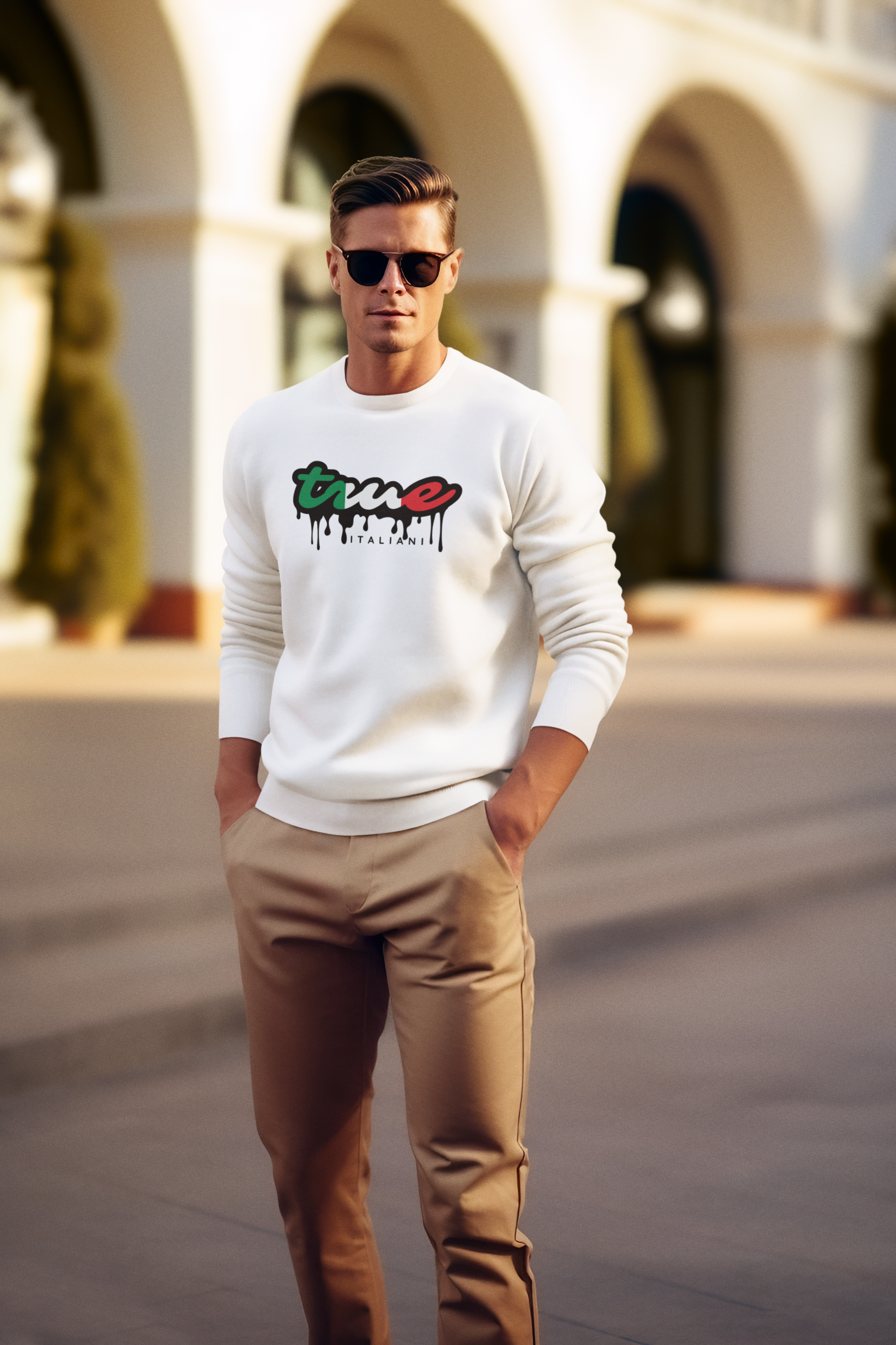 L'Italiano Drip Organic Unisex Crewneck