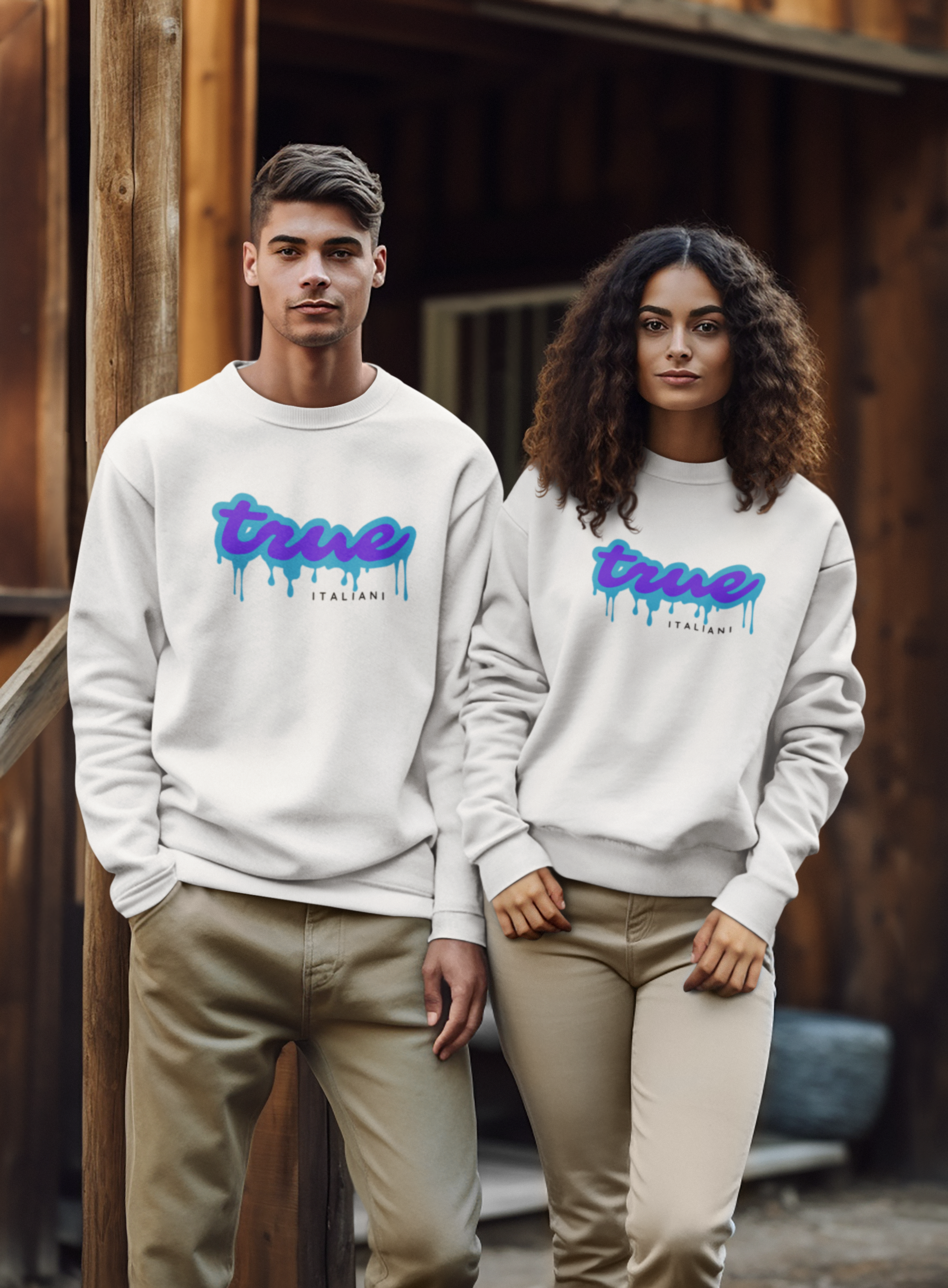 Il Viola E Il Blu Drip Organic Unisex Crewneck