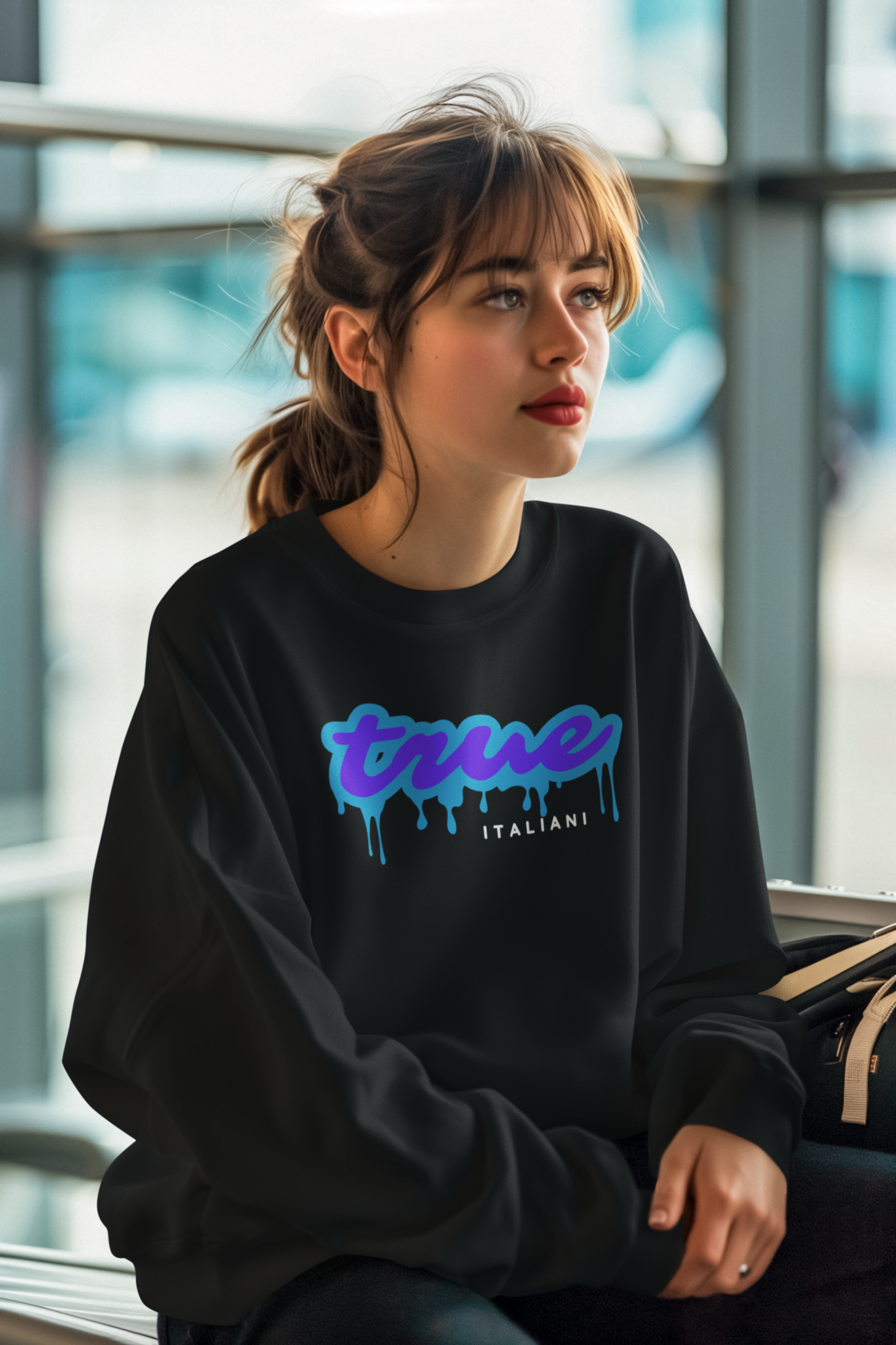 Il Viola E Il Blu Drip Organic Unisex Crewneck