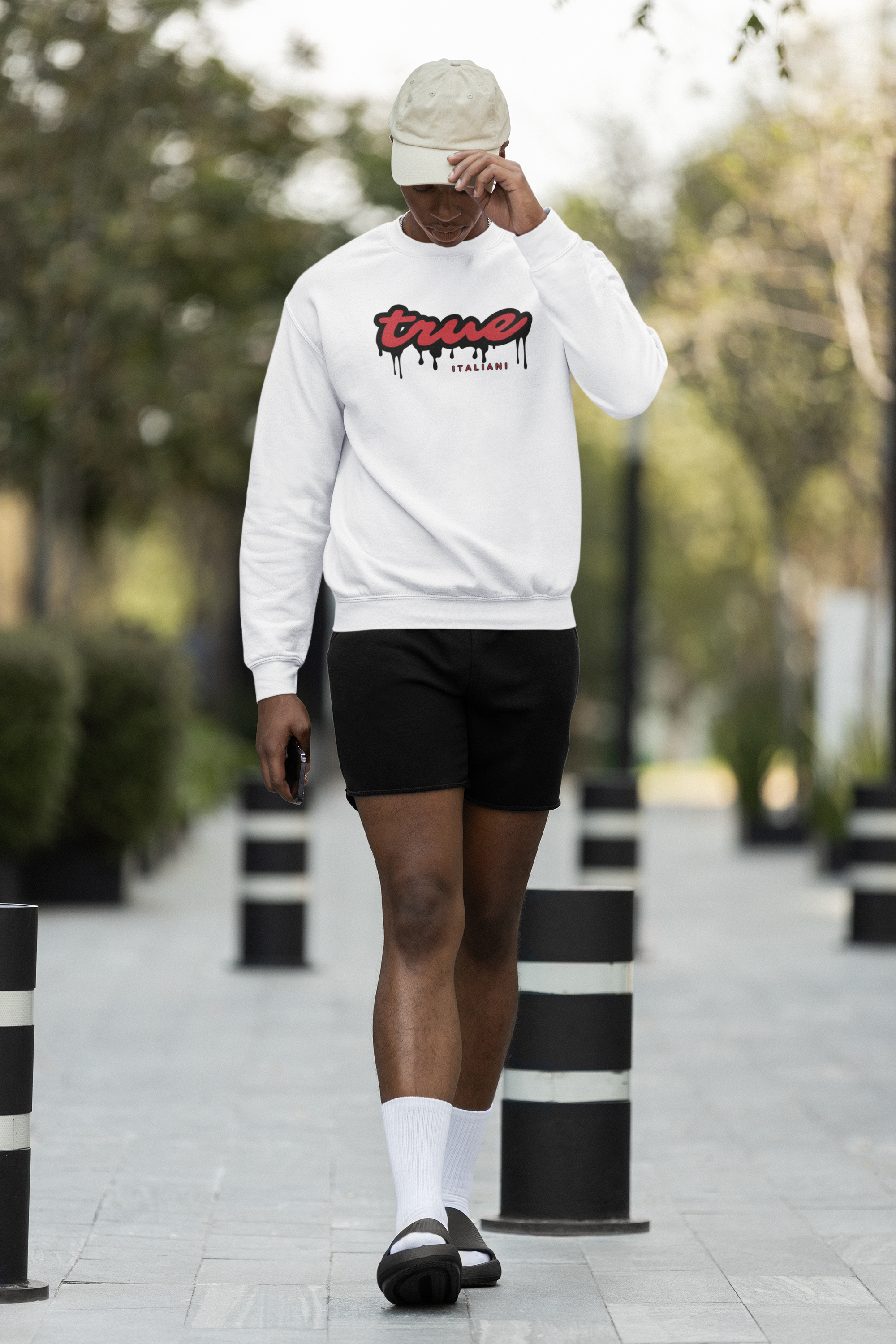 Il Rosso E Il Bianco Organic Unisex Drip Crewneck