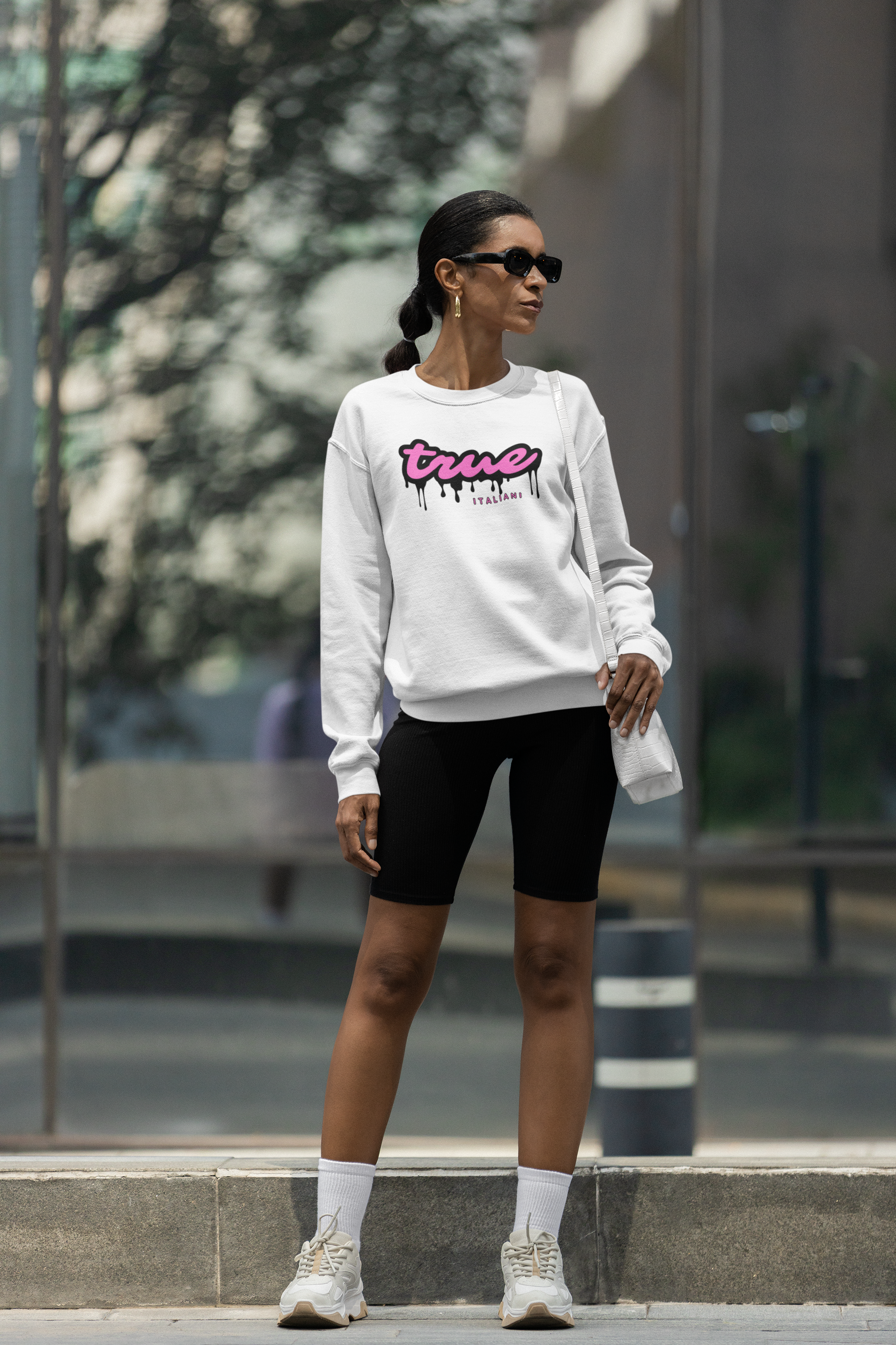Il Nero E Il Rosa Organic Unisex Drip Crewneck