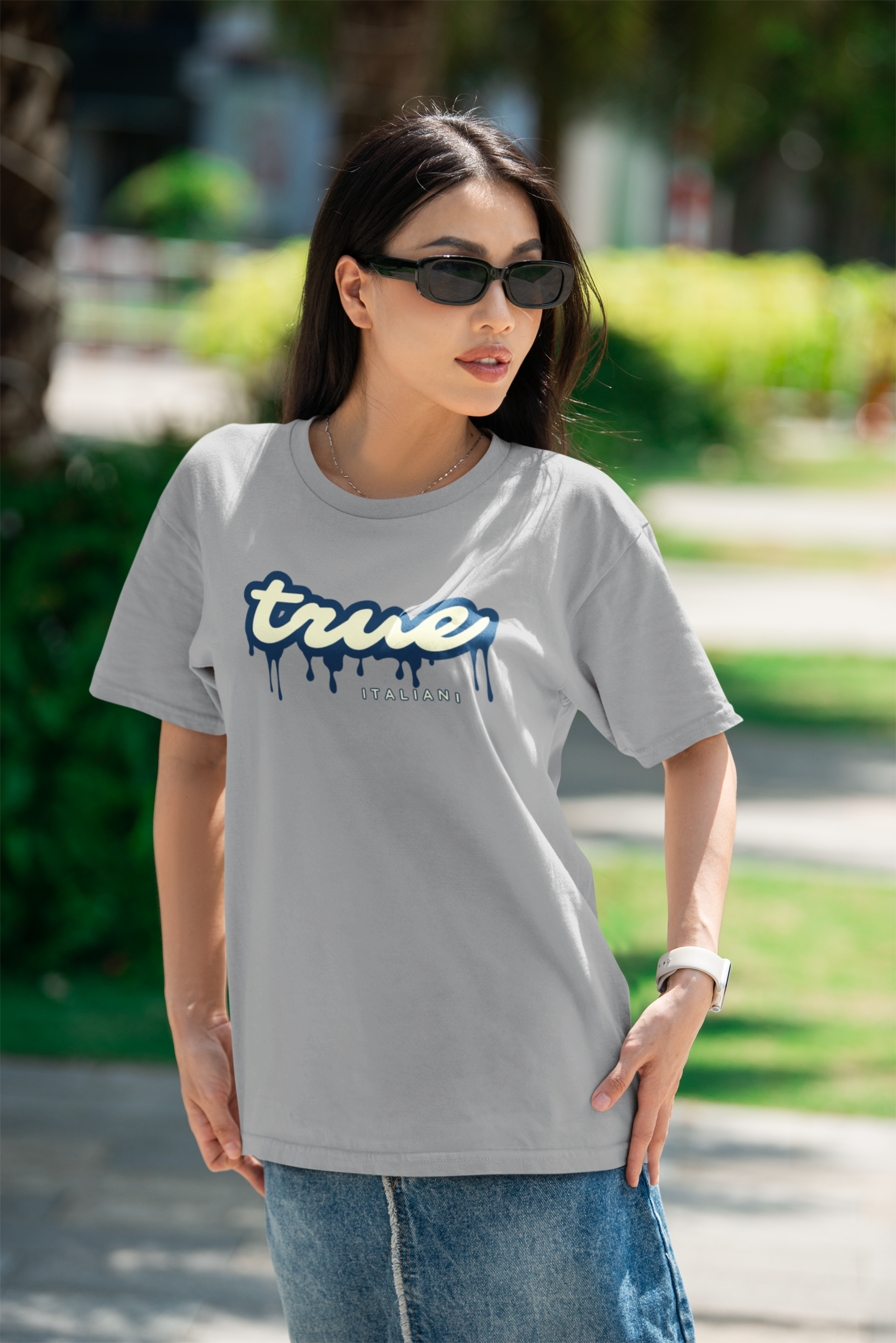 Il Blue E Il Crema Unisex Drip Tee