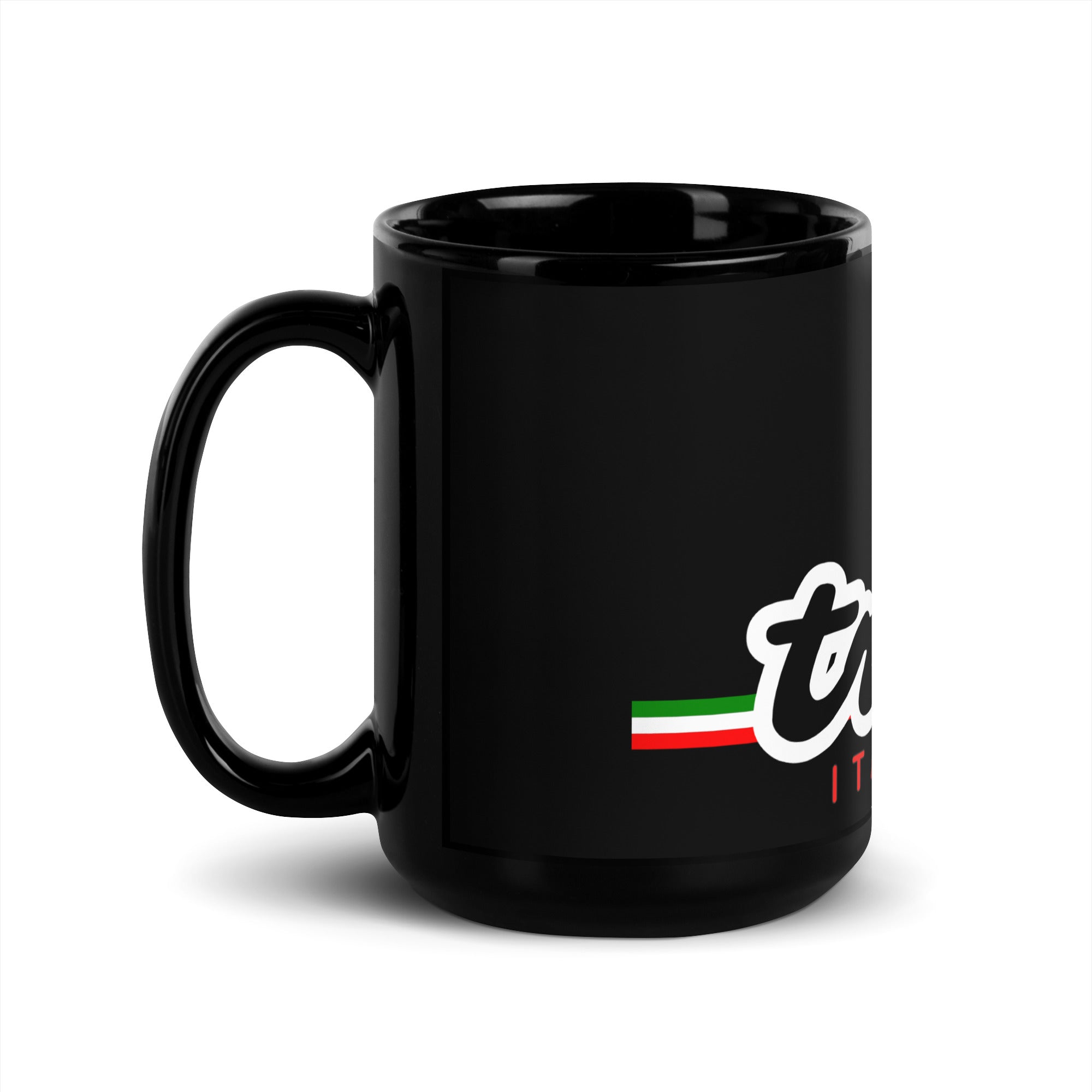 True Italiani Black Ceramic Mug