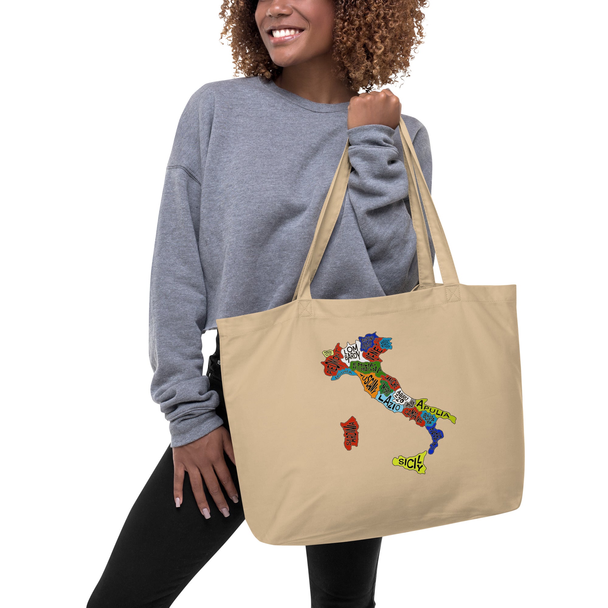 Regional Map Large Organic Tote Bag