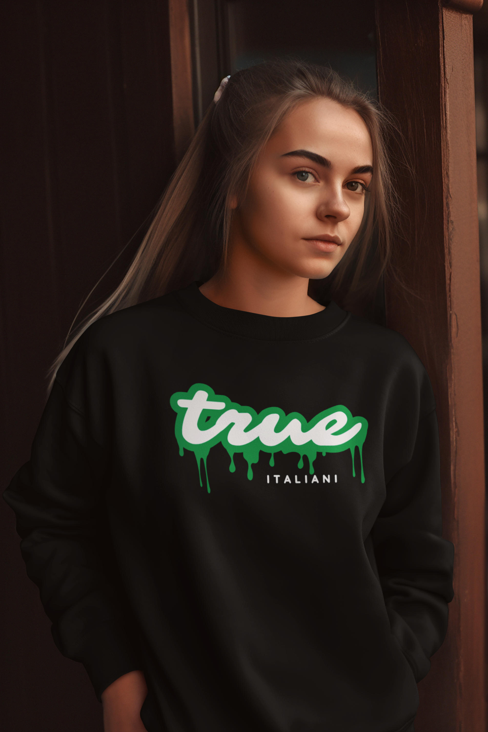 Il Bianco E Il Verde Drip Organic Unisex Crewneck