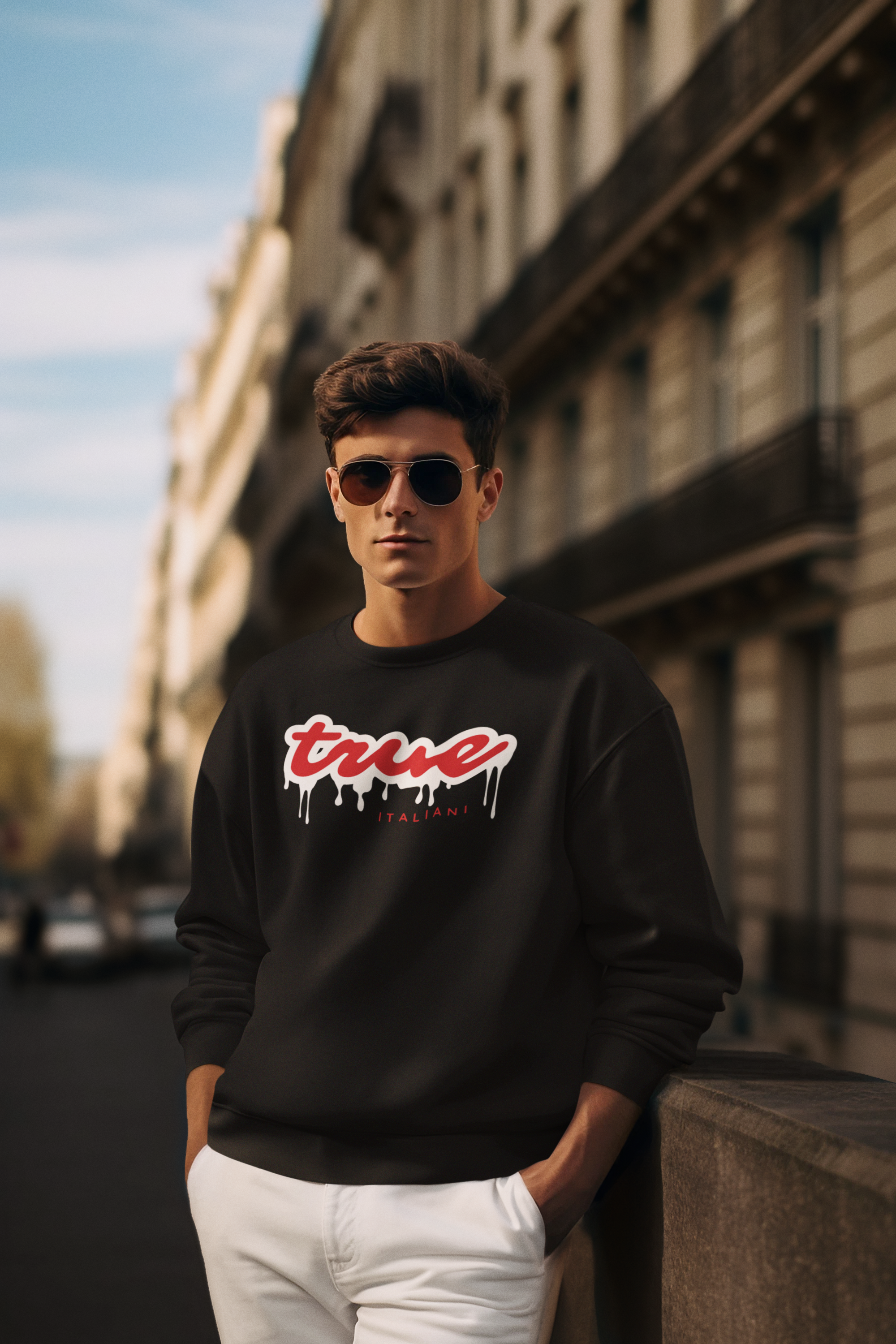 Il Bianco E Il Rosso Drip Organic Unisex Crewneck