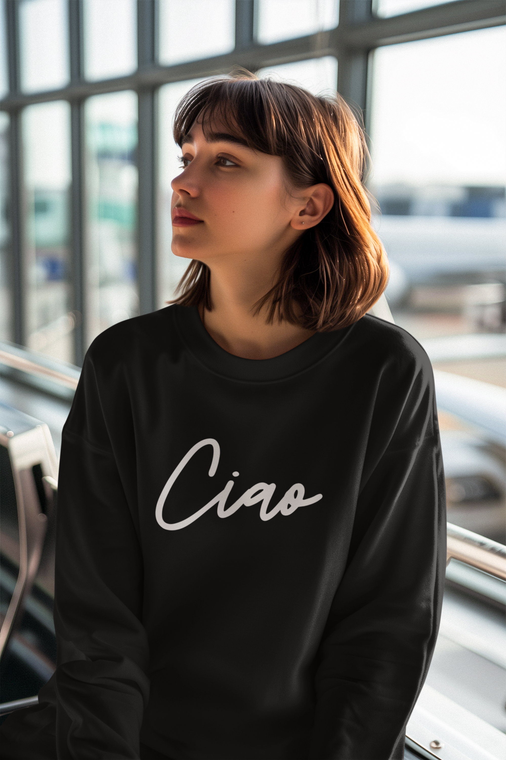 Ciao Script Unisex Organic Raglan Sweatshirt