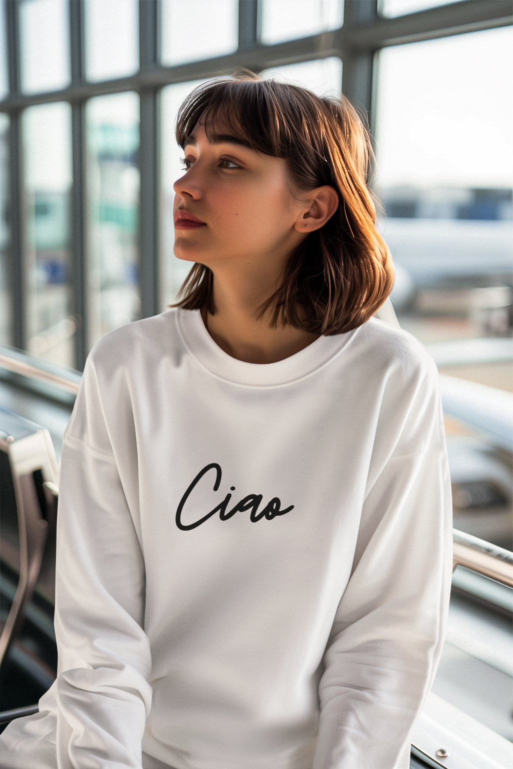 Ciao Script Unisex Organic Raglan Sweatshirt