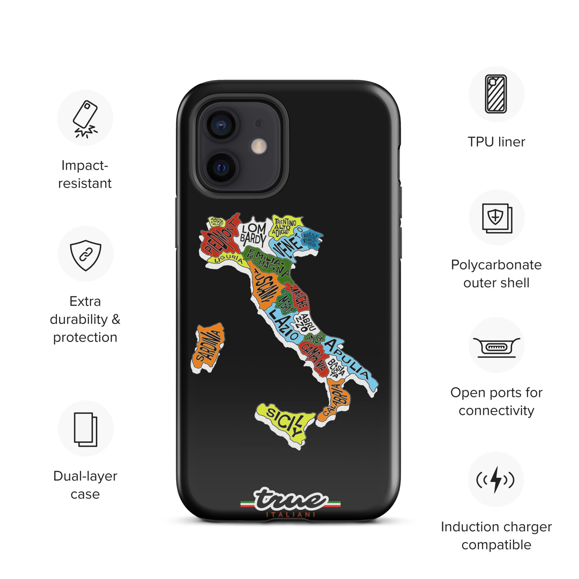 True Italiani Italy Map Tough Case for iPhone®