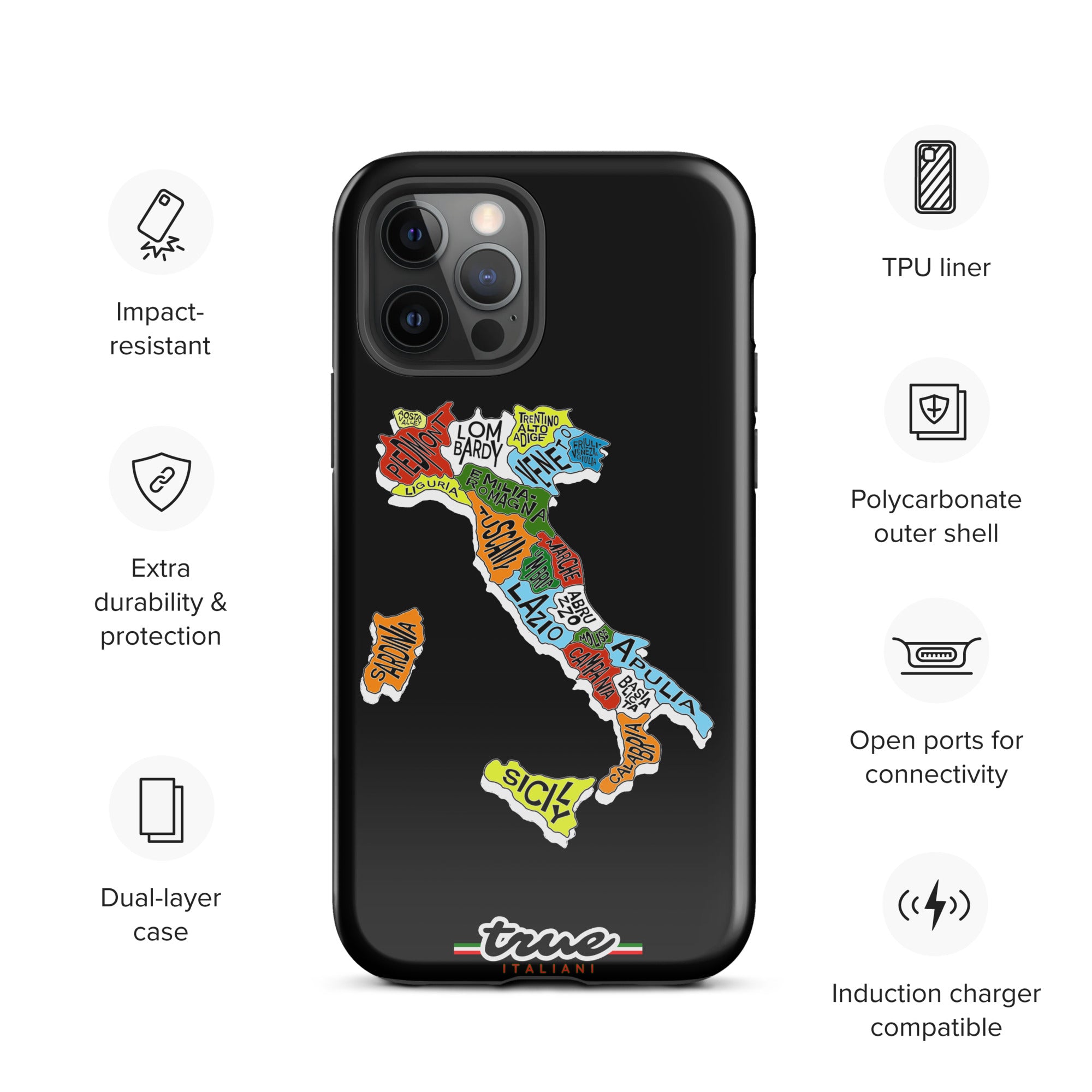 True Italiani Italy Map Tough Case for iPhone®