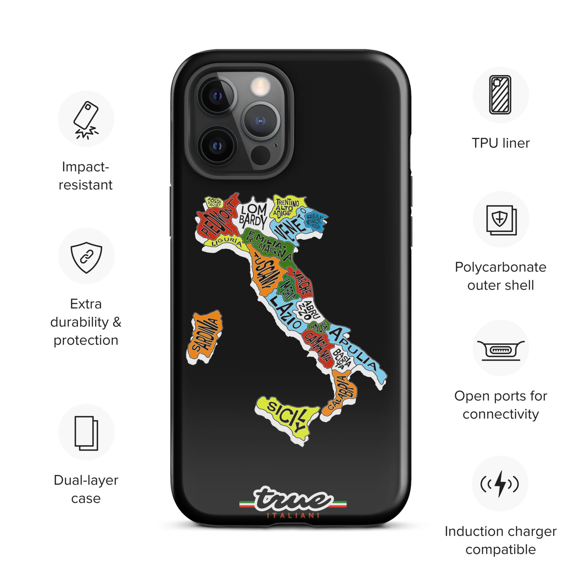 True Italiani Italy Map Tough Case for iPhone®