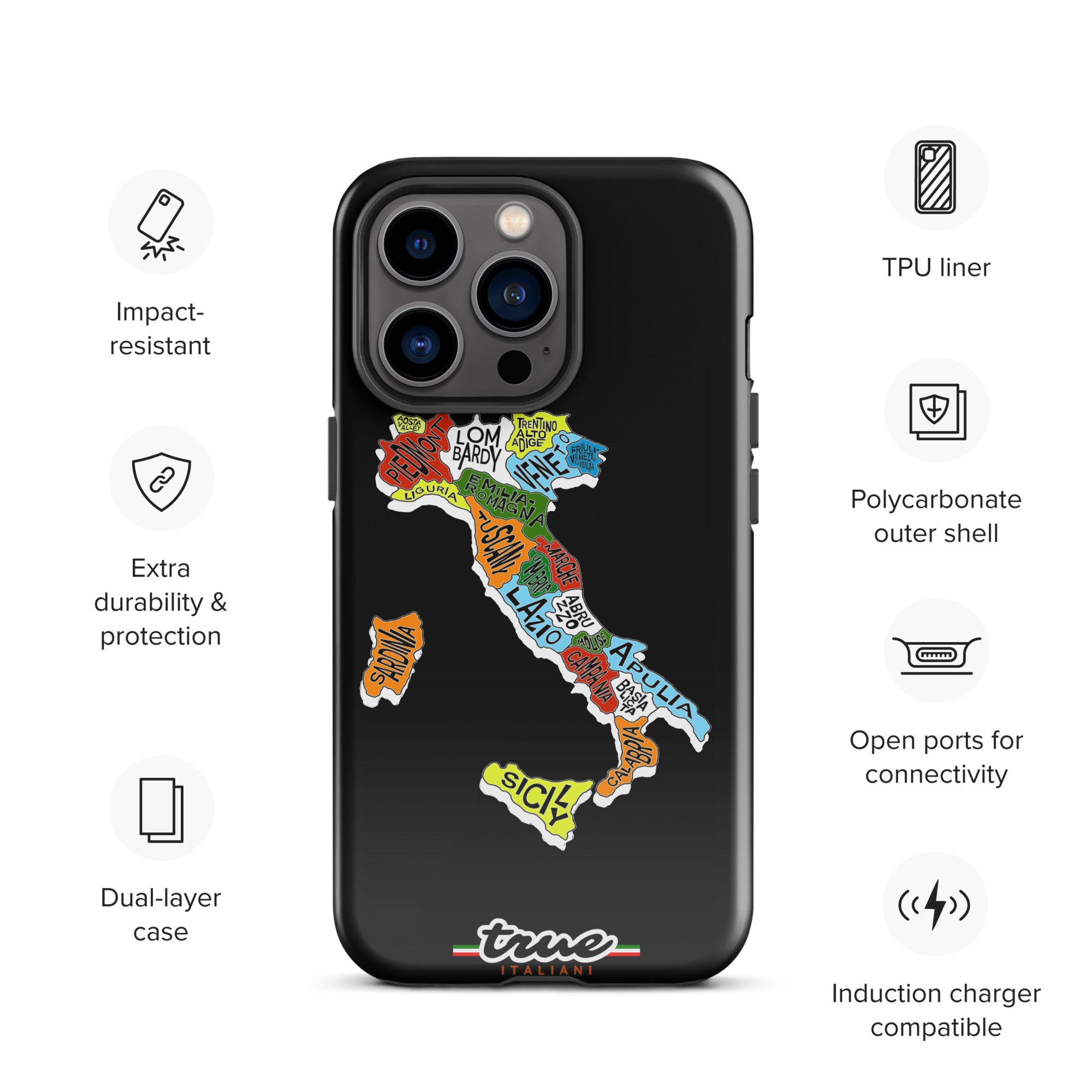 True Italiani Italy Map Tough Case for iPhone®
