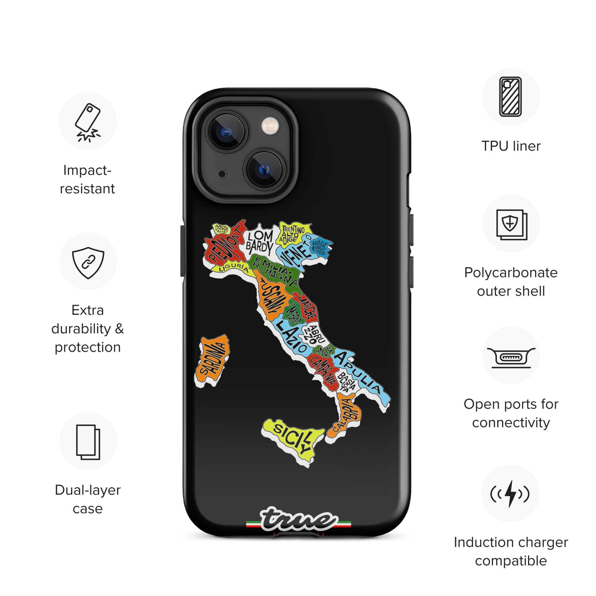True Italiani Italy Map Tough Case for iPhone®