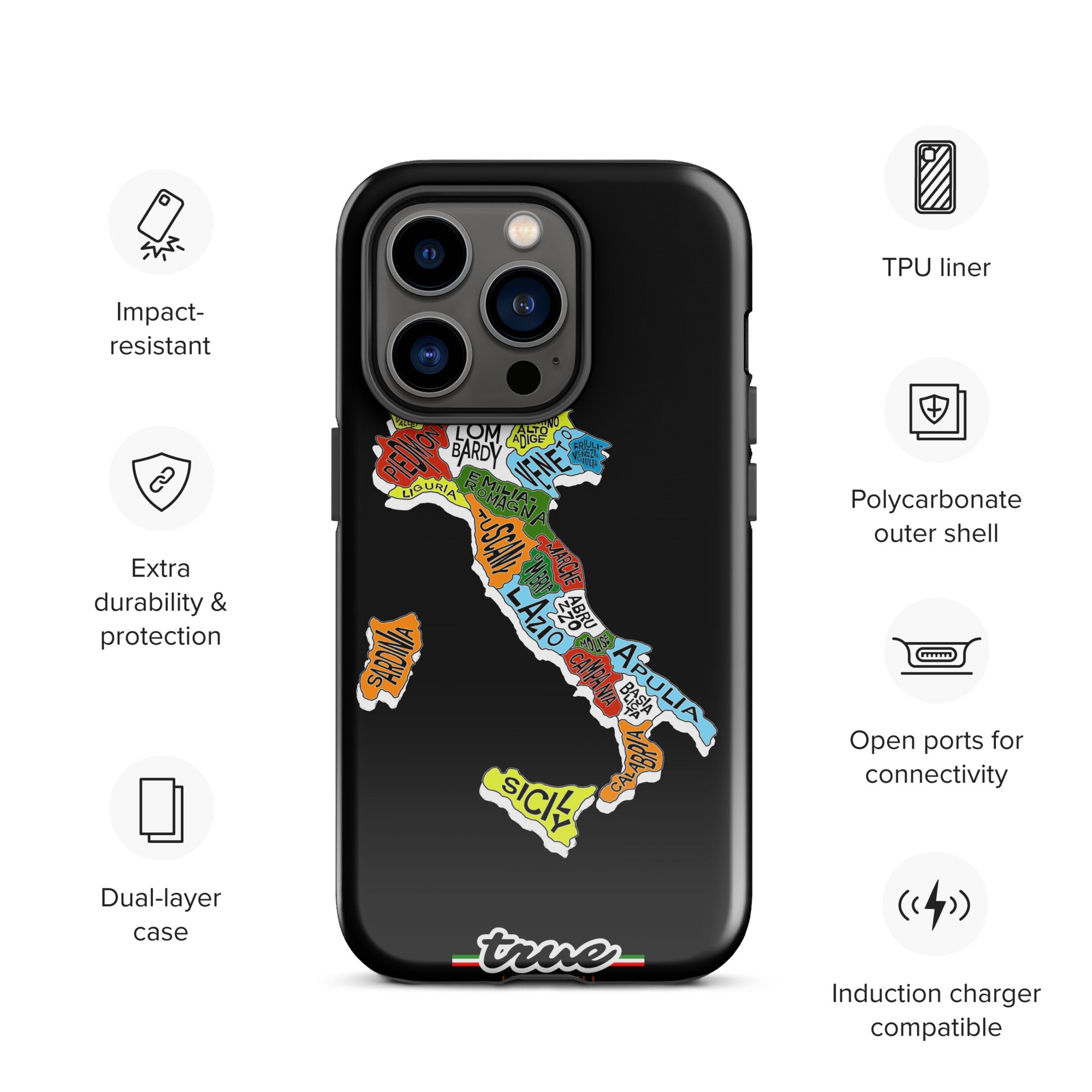 True Italiani Italy Map Tough Case for iPhone®