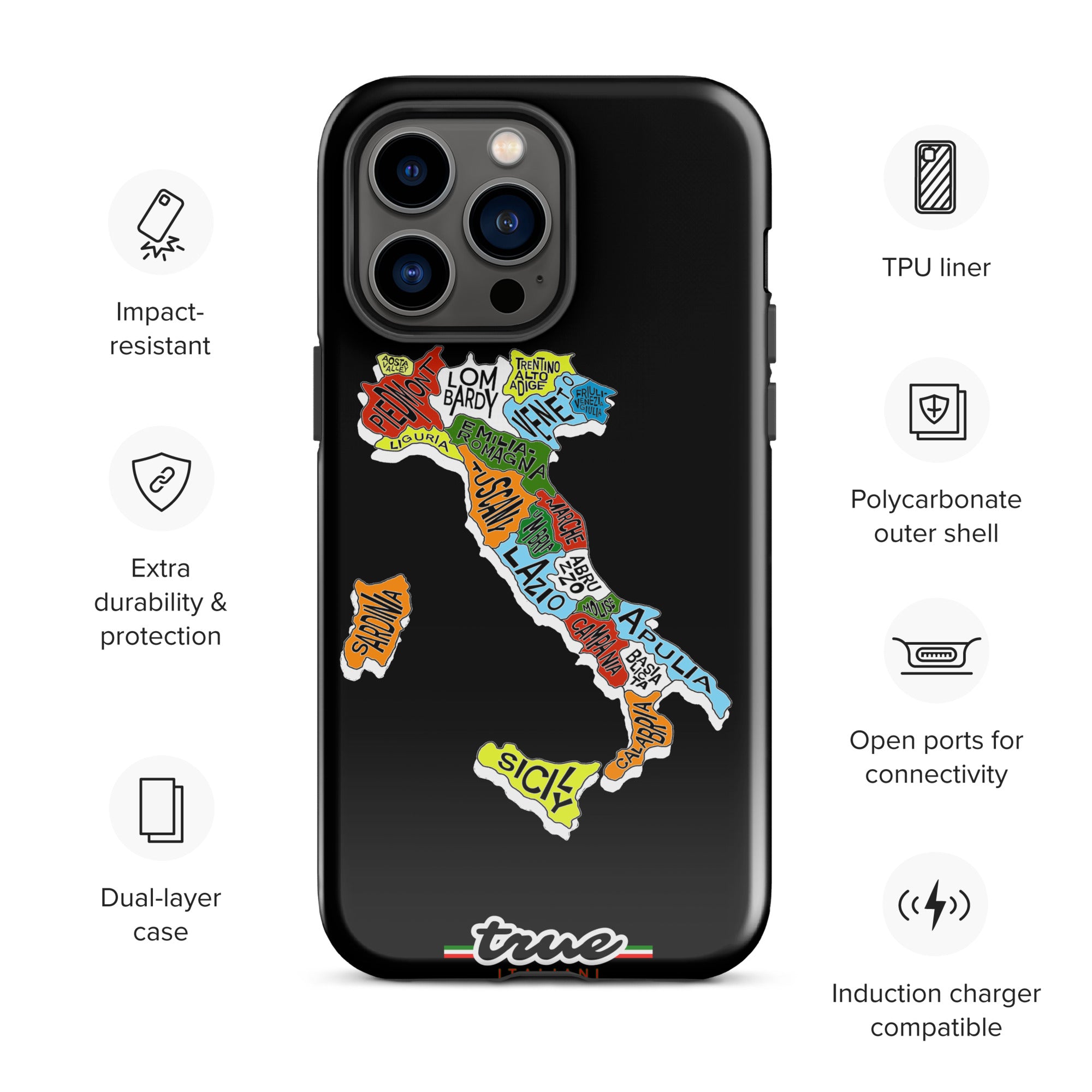 True Italiani Italy Map Tough Case for iPhone®