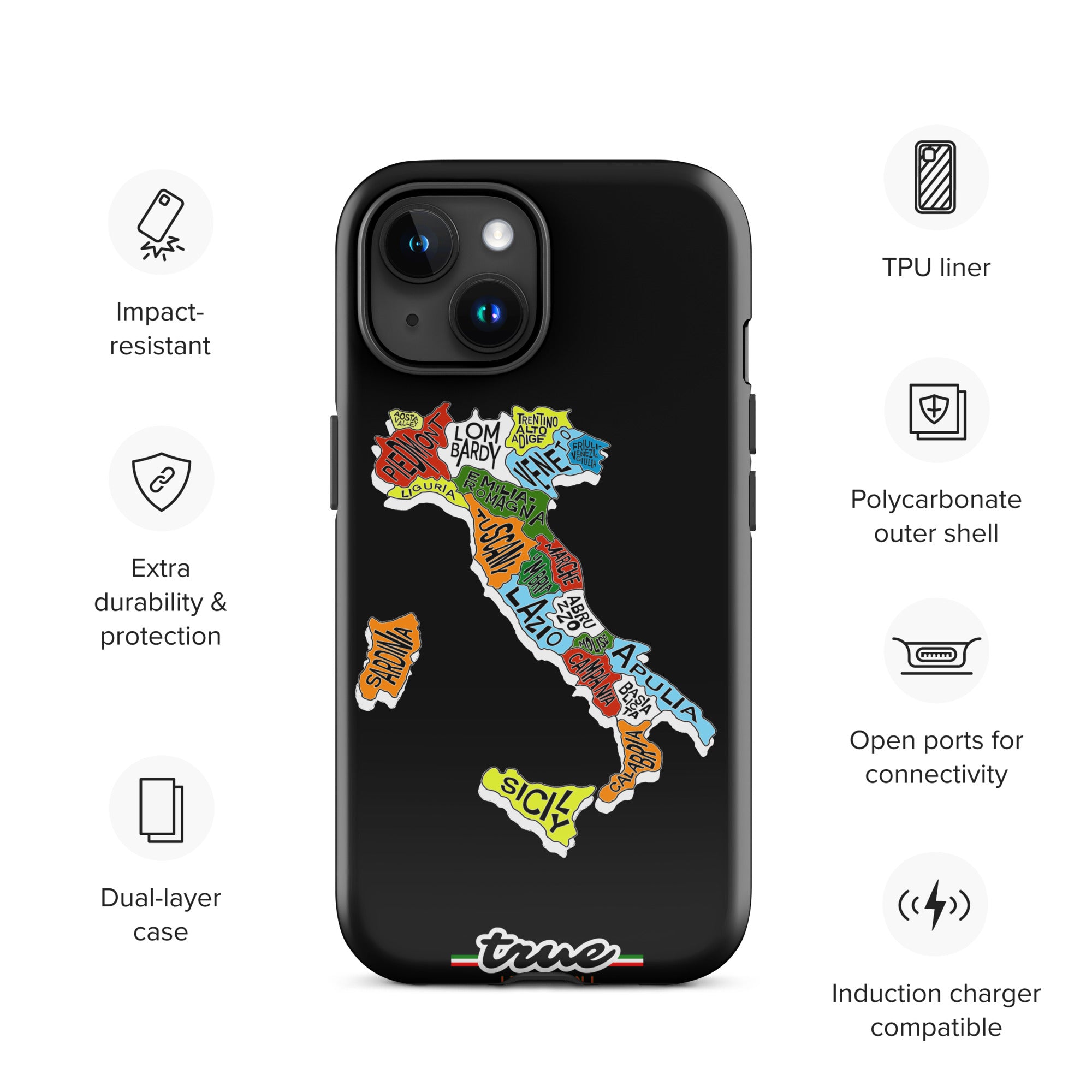 True Italiani Italy Map Tough Case for iPhone®