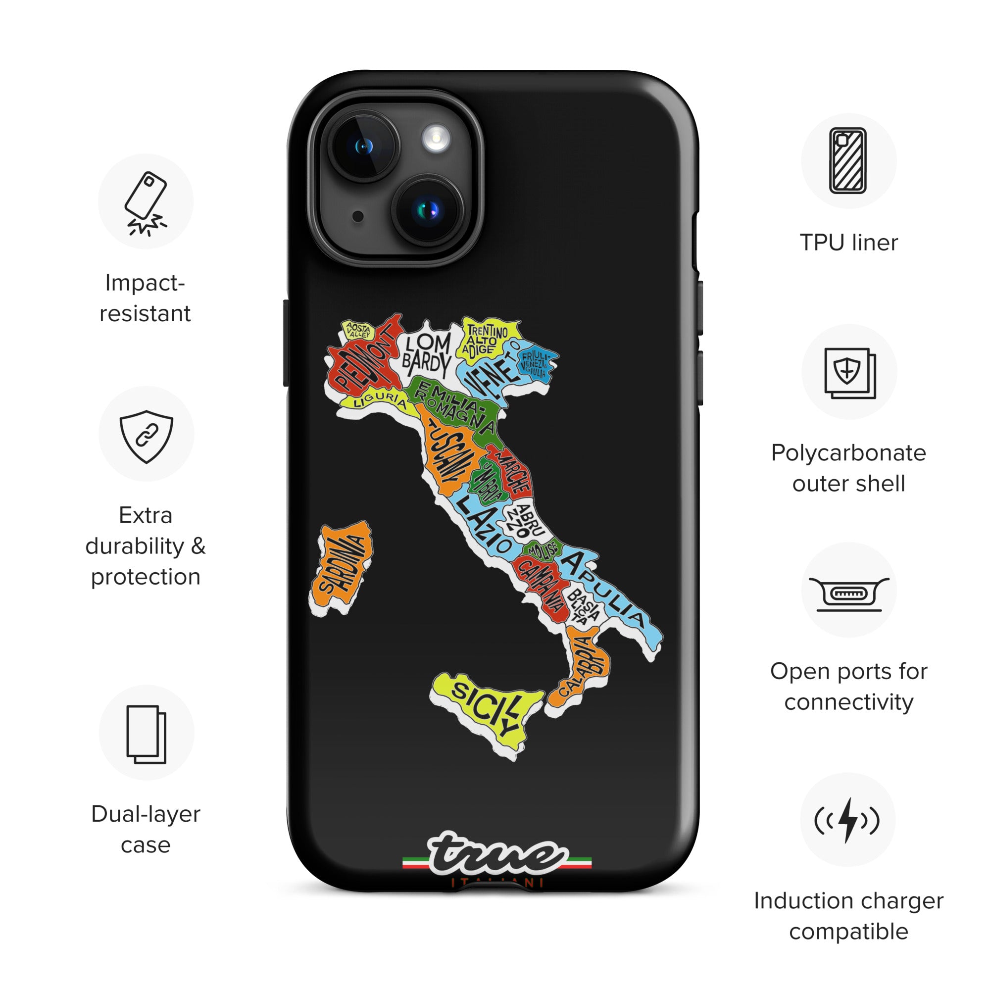 True Italiani Italy Map Tough Case for iPhone®