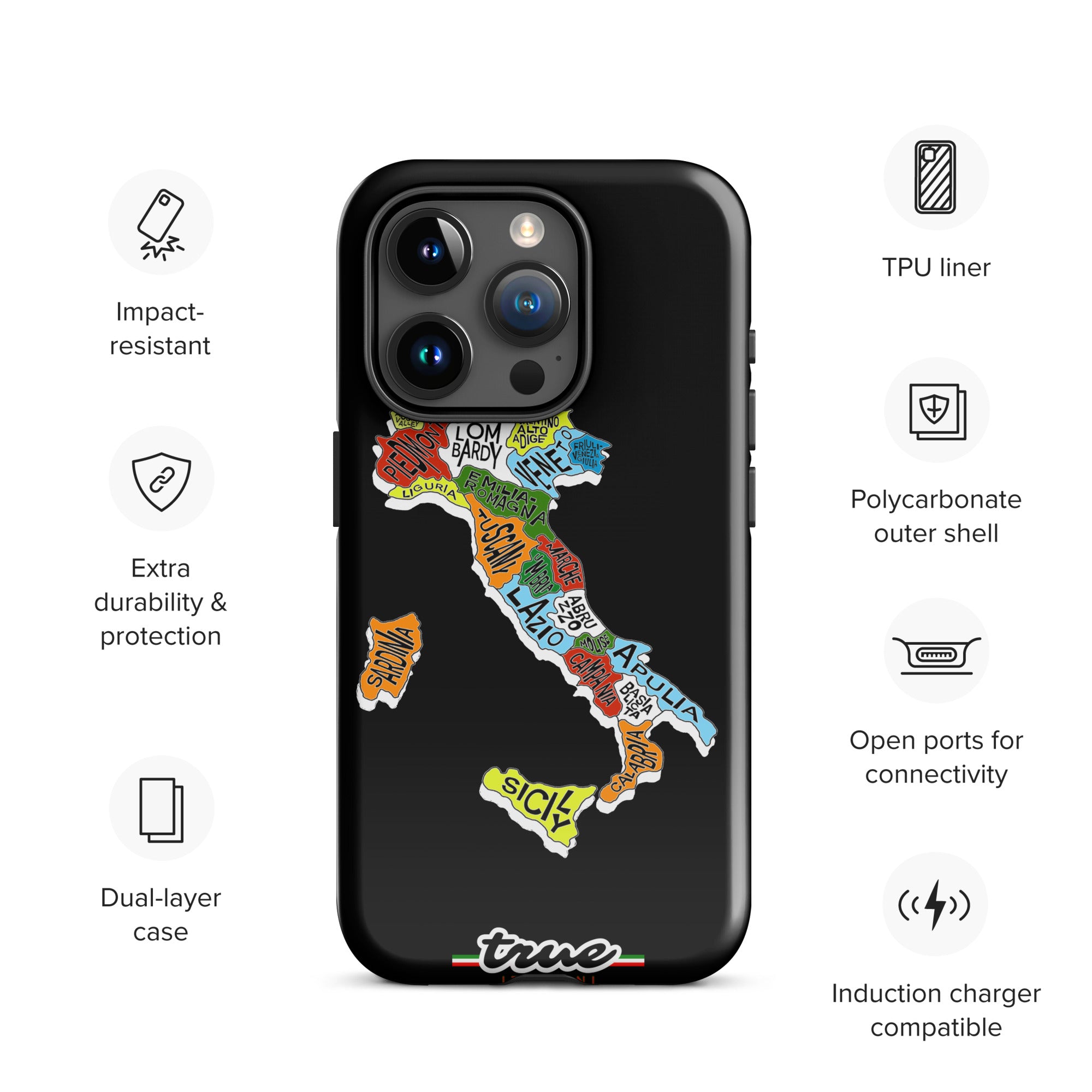 True Italiani Italy Map Tough Case for iPhone®