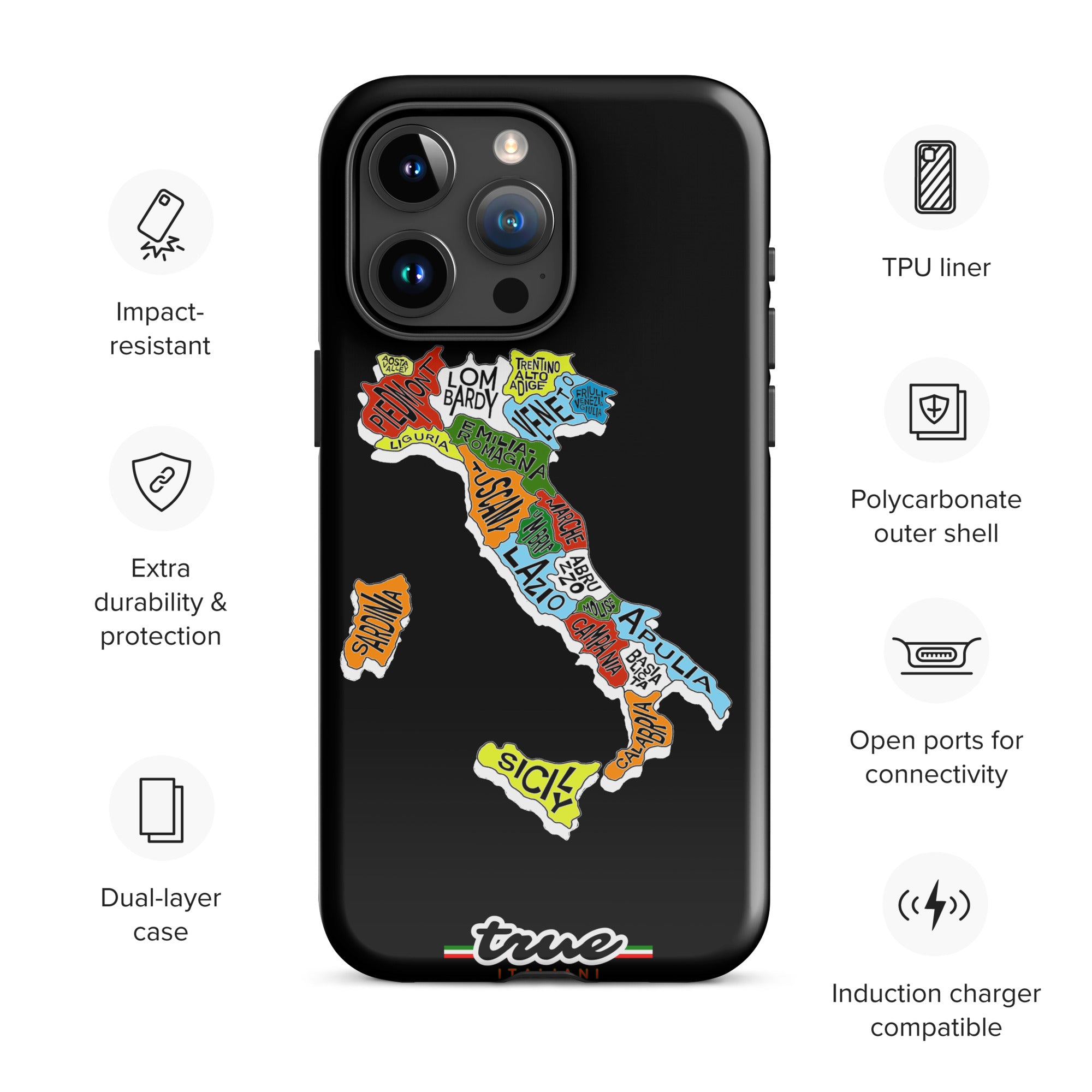 True Italiani Italy Map Tough Case for iPhone®