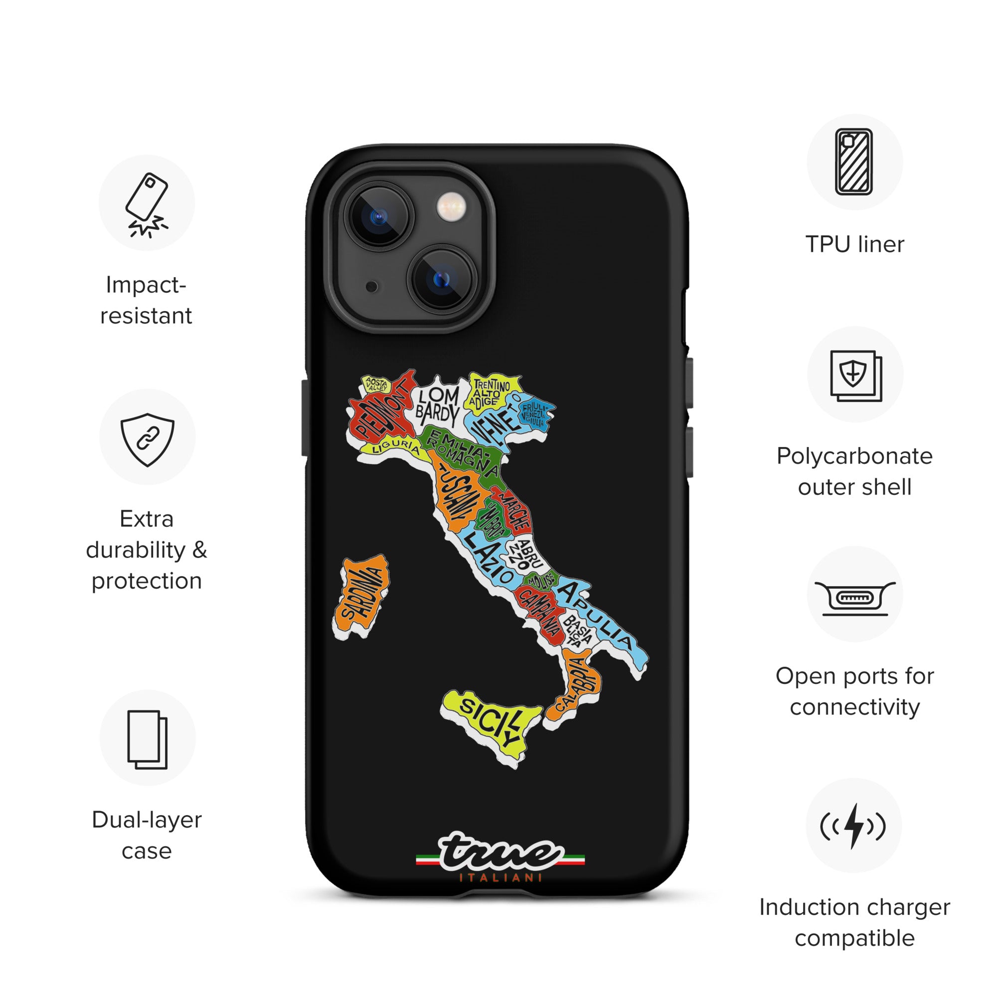 True Italiani Italy Map Tough Case for iPhone®