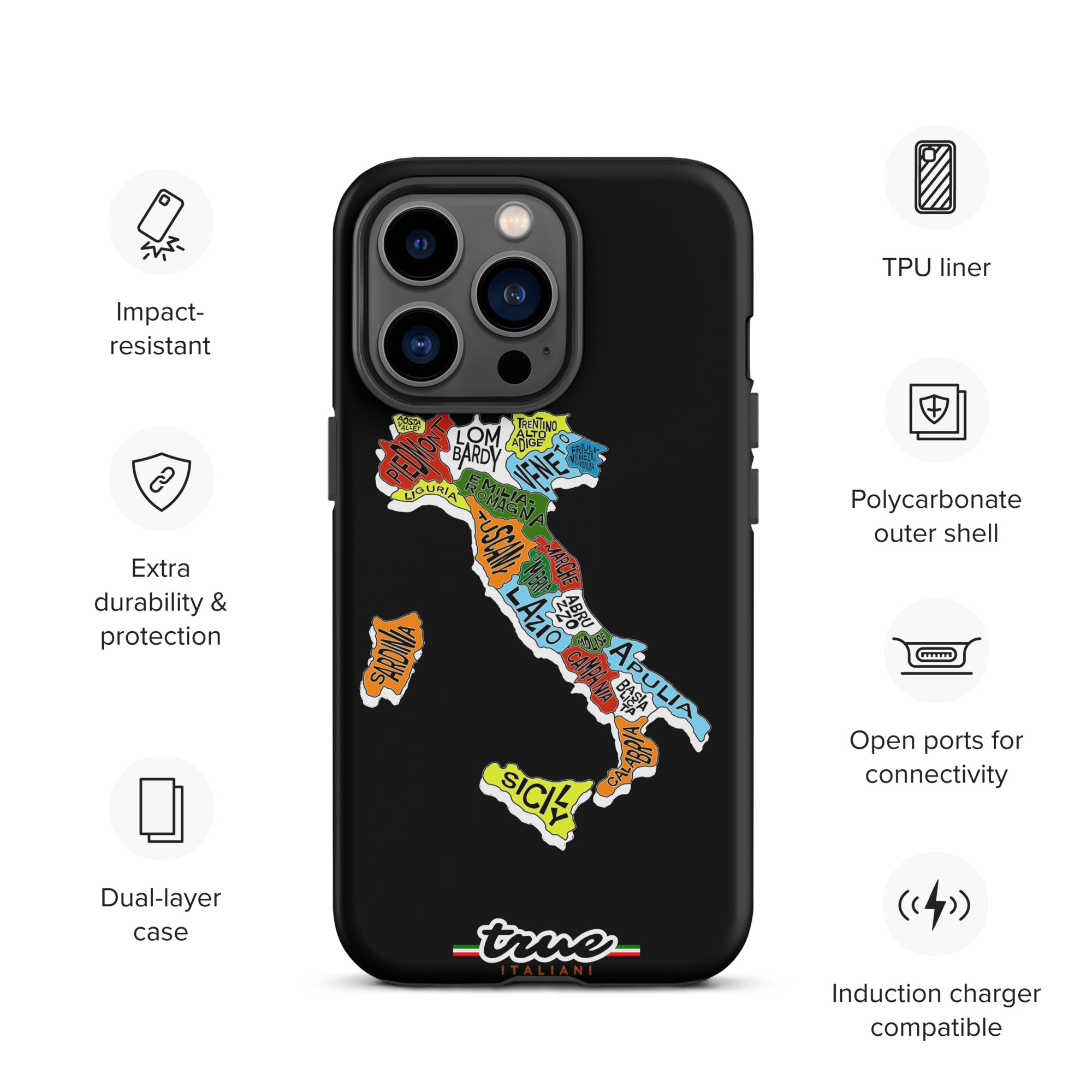 True Italiani Italy Map Tough Case for iPhone®