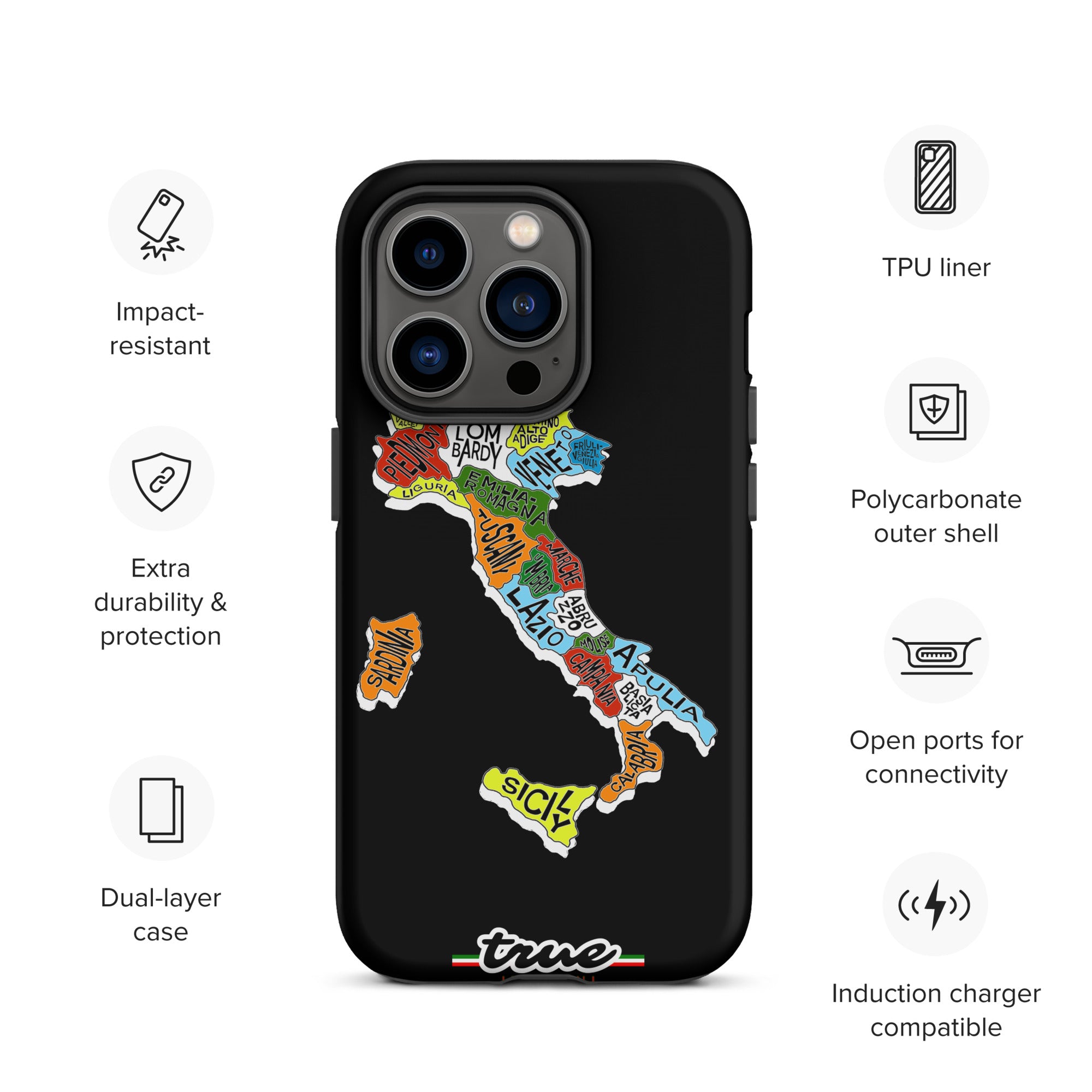 True Italiani Italy Map Tough Case for iPhone®