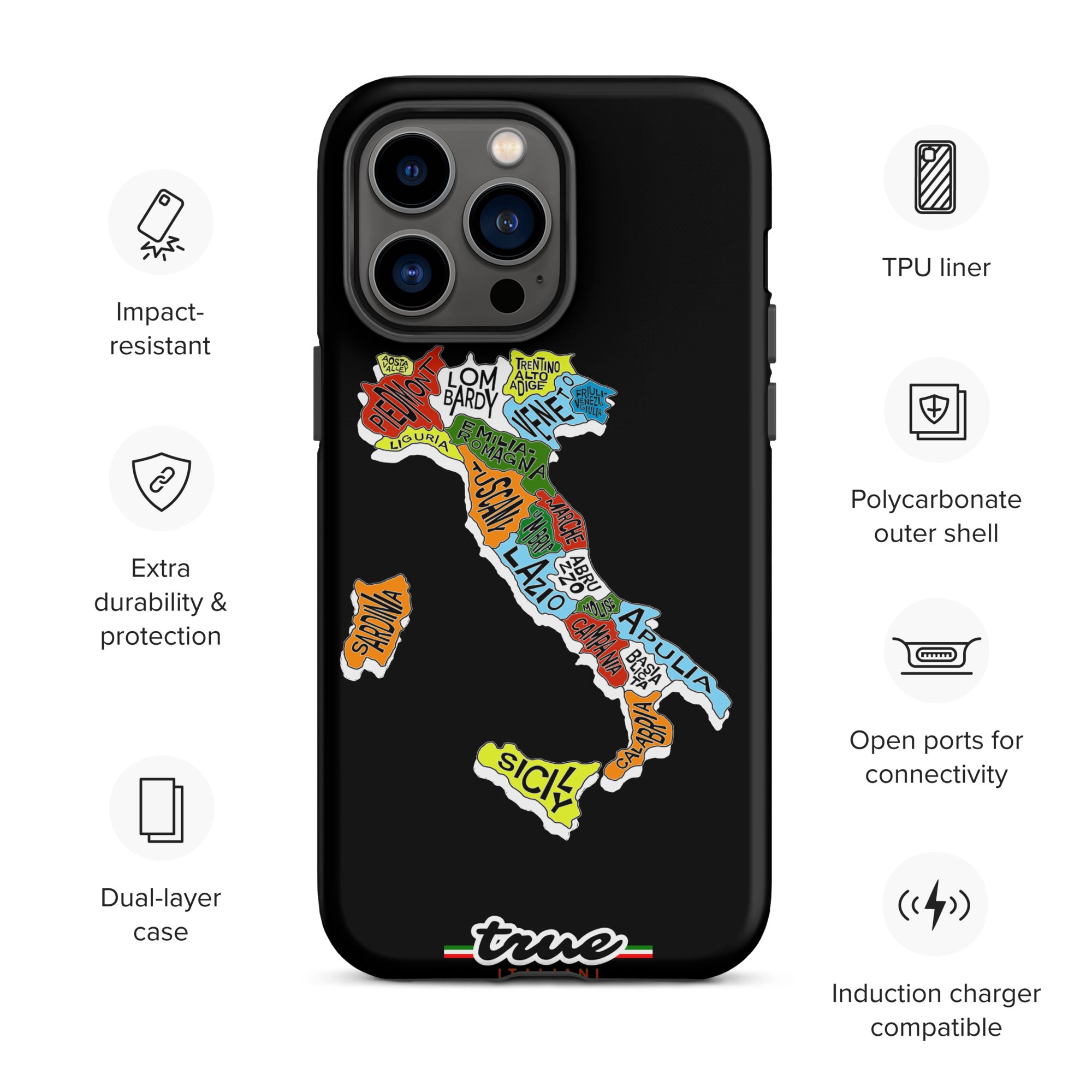 True Italiani Italy Map Tough Case for iPhone®