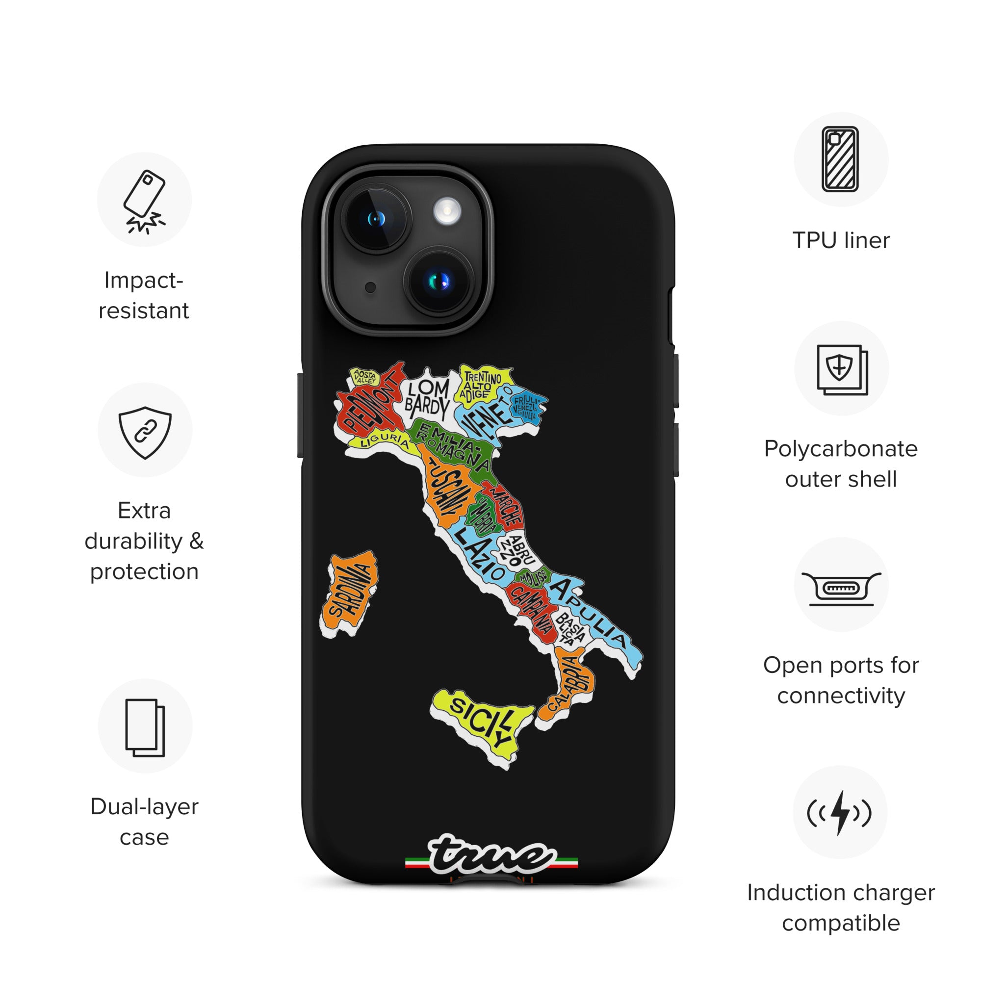 True Italiani Italy Map Tough Case for iPhone®