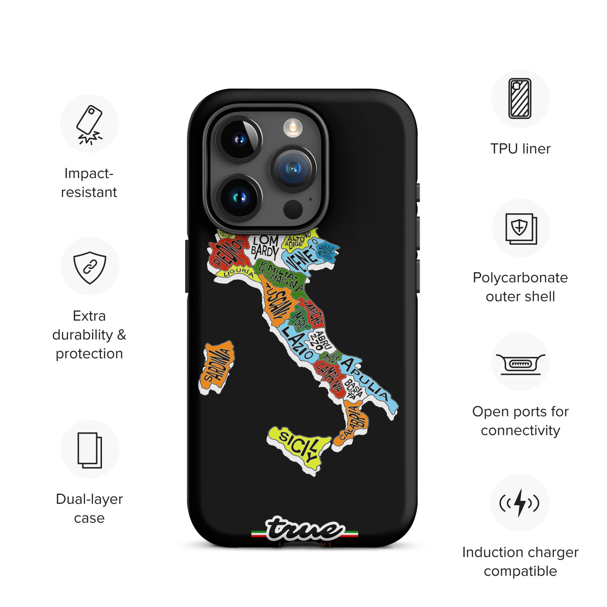 True Italiani Italy Map Tough Case for iPhone®