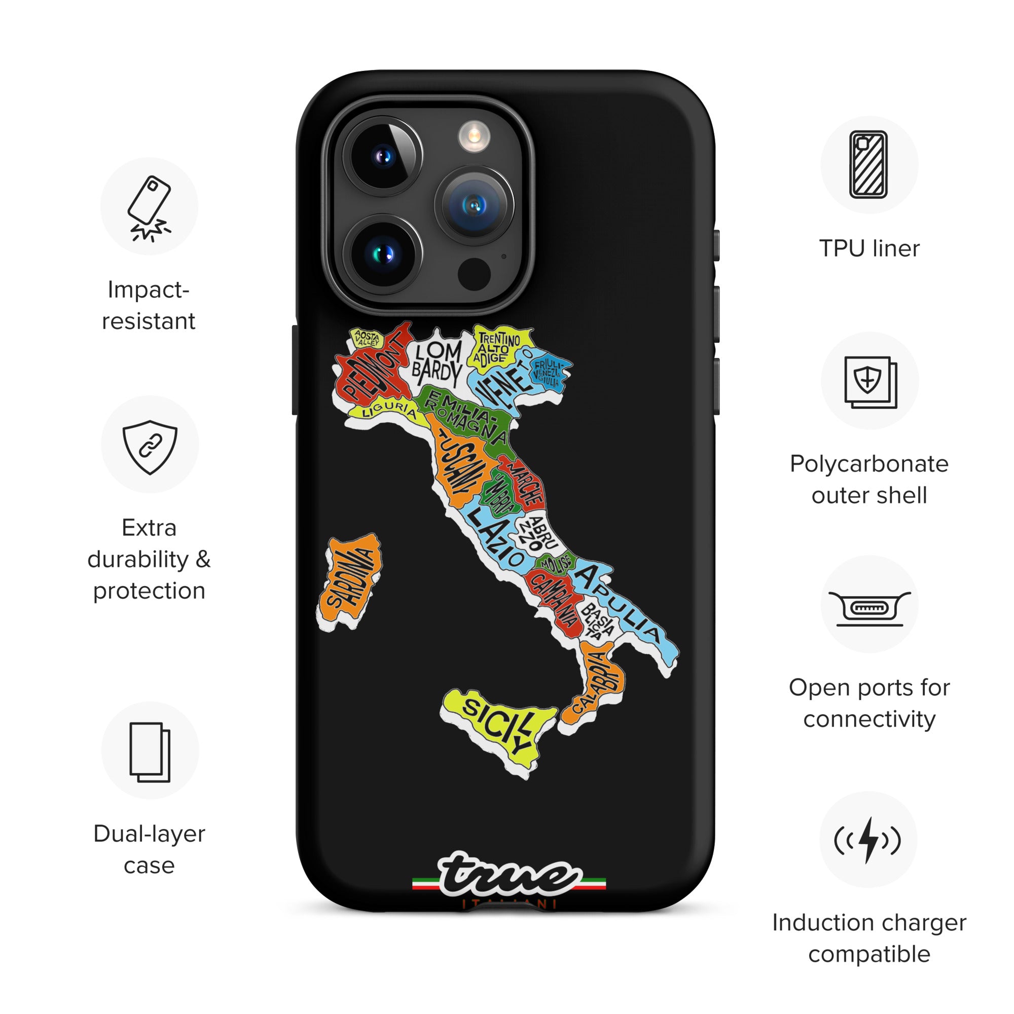 True Italiani Italy Map Tough Case for iPhone®