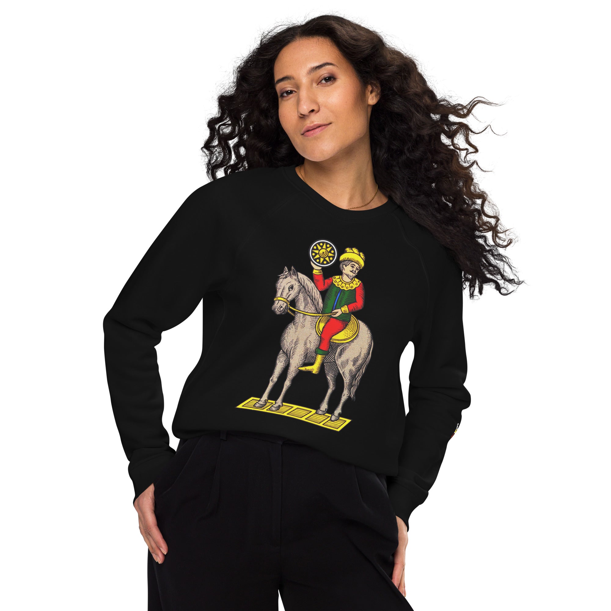 Scopa Nove di Denari Unisex Organic Raglan Sweatshirt