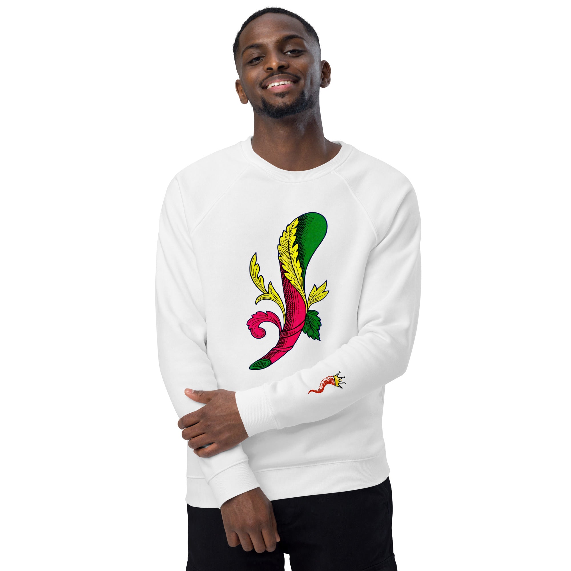 Scopa Asso di Bastoni Unisex Organic Raglan Sweatshirt