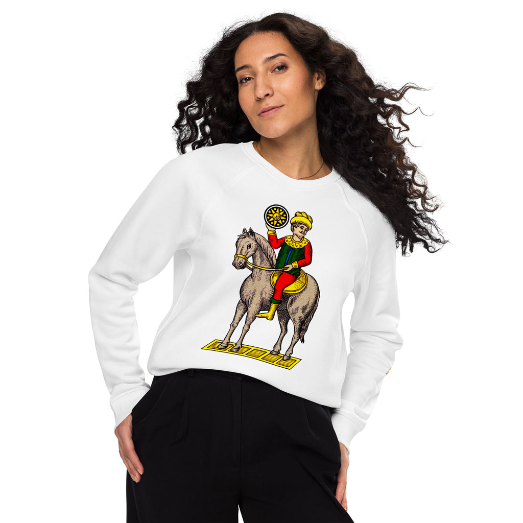 Scopa Nove di Denari Unisex Organic Raglan Sweatshirt