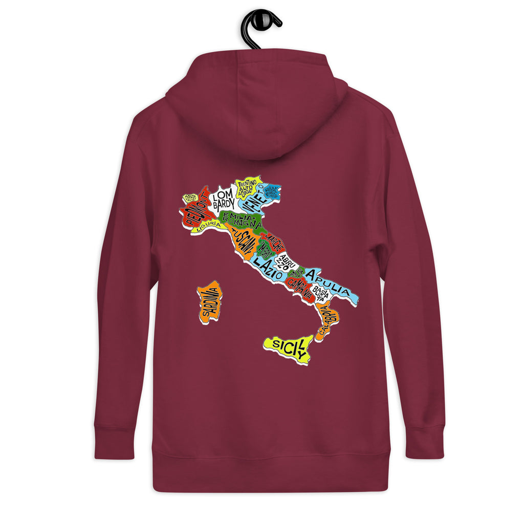 True Italiani Regional Map Unisex Hoodie